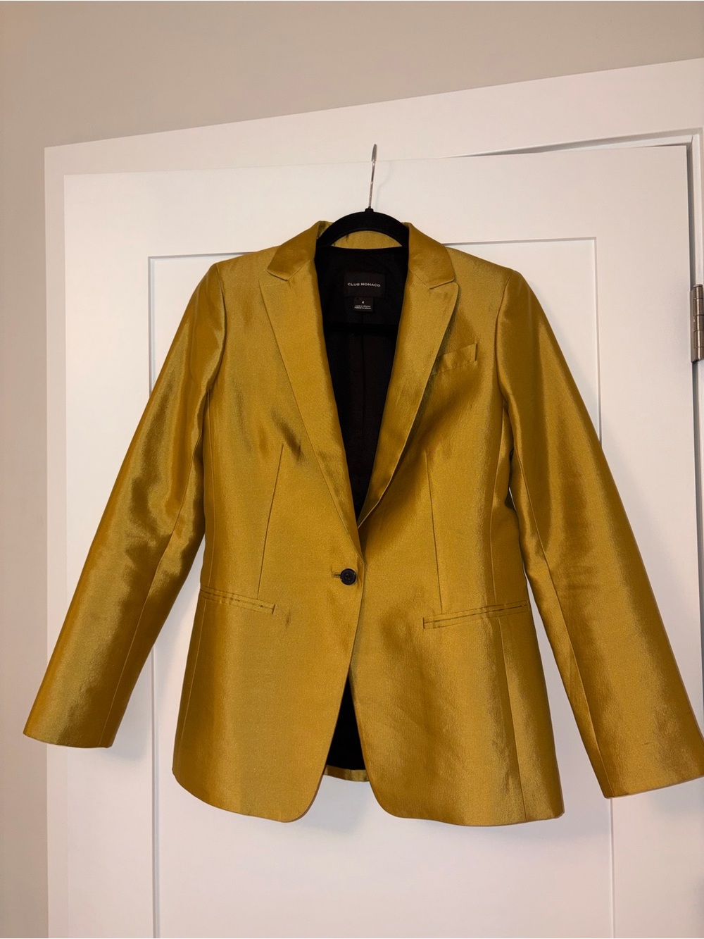 Club Monaco Silk & Wool Gold Women's Blazer